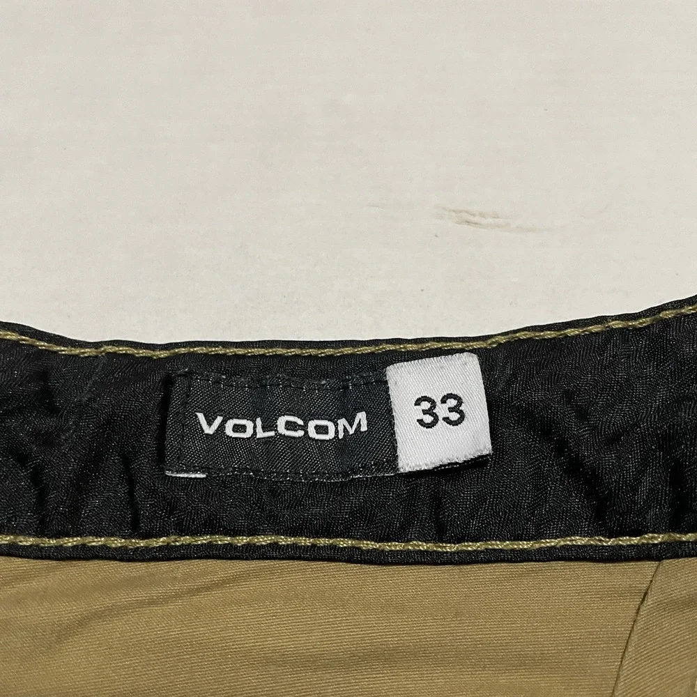 Volcom True To This Chino Shorts Mens 33 X 9 Khaki Tan Stretch Flat Front Casual